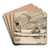 Canoe with Three Men by Winslow Homer Art Drink Coaster set