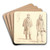 Fire studier af fanger fra Forbedringshuset og fangefogeden by Martinus Rrbye Art Drink Coaster set