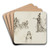 Studieblad, onder andere met een militair te paard by Marius Bauer Art Drink Coaster set