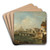 Fanciful View of the Castel Sant'Angelo,Rome by Francesco Guardi Art Drink Coaster set Fanciful View of the Castel Sant'Angelo,Rome by Francesco Guardi Art Drink Coaster set