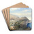 A panorama of Capri by Heinrich Hiller Art Drink Coaster set