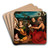 The Holy Family surrounded by Saints by Bonifacio Veronese Art Drink Coaster set