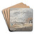 Outbuildings with figures by James Miller Art Drink Coaster set Outbuildings with figures by James Miller Art Drink Coaster set
