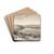 View of a river with a promenade by David Octavius Hill Drink Coasters - set of 4 View of a river with a promenade by David Octavius Hill Drink Coasters - set of 4