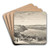 View of a river with a promenade by David Octavius Hill Art Drink Coaster set View of a river with a promenade by David Octavius Hill Art Drink Coaster set