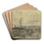 Blick auf den Strand mit Booten by Max Liebermann Art Drink Coaster set