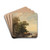 A lakeshore in the evening by Ludwig Hans Fischer Drink Coasters - set of 4