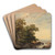 A lakeshore in the evening by Ludwig Hans Fischer Art Drink Coaster set