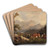 Alpine scene with cattle herders by Jules Coignet Art Drink Coaster set Alpine scene with cattle herders by Jules Coignet Art Drink Coaster set