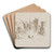Dorpsstraat met figuren by Marius Bauer Art Drink Coaster set
