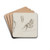 Studieblad, onder andere met militairen te paard by Marius Bauer Drink Coasters - set of 4