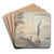 River Wharf , Figure Sketching in a Lane by James Miller Art Drink Coaster set River Wharf , Figure Sketching in a Lane by James Miller Art Drink Coaster set