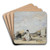 Lady in White on the Beach at Trouville by Eugne Boudin Art Drink Coaster set