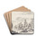 Soldaten zu Pferde und zu Fu bei einem Schanzkorbe mit Frauen und Kindern by Charles Parrocel Drink Coasters - set of 4