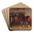 Horses in Stable by Charles Tschaggeny Art Drink Coaster set