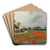 A Poppy Field with Daisies by Adolf Kaufmann Art Drink Coaster set
