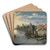 River Landscape by Jan Brueghel The Elder Art Drink Coaster set