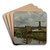 Hollndische Landschaft mit Windmhle by Hermann Baisch Art Drink Coaster set