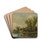 A River Estuary With Two Peasants Fishing In A Rowing Boat Near A Farmhouse by Pieter de Neyn Drink Coasters - set of 4