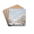 Snow Falling on a Dutch Town by Abraham Rademaker Drink Coasters - set of 4 Snow Falling on a Dutch Town by Abraham Rademaker Drink Coasters - set of 4