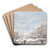 Snow Falling on a Dutch Town by Abraham Rademaker Art Drink Coaster set Snow Falling on a Dutch Town by Abraham Rademaker Art Drink Coaster set
