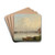 View of Koblenz with Fortress Ehrenbreitstein by Conrad Zick Drink Coasters - set of 4 View of Koblenz with Fortress Ehrenbreitstein by Conrad Zick Drink Coasters - set of 4