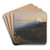 A View Of Mount Athos And The Pantokrator Monastery, Greece by Edward Lear Art Drink Coaster set A View Of Mount Athos And The Pantokrator Monastery, Greece by Edward Lear Art Drink Coaster set
