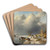 A winter landscape with figures on the ice by Charles Leickert Art Drink Coaster set