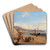 Naples, a View of the Riviera di Chiaia seen from Mergellina by Antonie Sminck Pitloo Art Drink Coaster set Naples, a View of the Riviera di Chiaia seen from Mergellina by Antonie Sminck Pitloo Art Drink Coaster set
