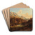 Motiv bei Niederdorf, Tirol, in the background the Wild Kaiser mountains by Ludwig Halauska Art Drink Coaster set