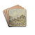 Landschaft mit Gehft, zwei Khe mit Buerin im Vordergrund by Anton Burger Drink Coasters - set of 4