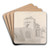 Monnow Bridge, Monmouth, North Wales by Cornelius Varley Art Drink Coaster set