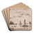 Ships and boats in calm weather by the coast by Anton Melbye Art Drink Coaster set