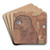 Karikatuur van Leo Gestel en zijn vrouw () by Leo Gestel Art Drink Coaster set