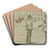 A Poser by Charles Samuel Keene Art Drink Coaster set A Poser by Charles Samuel Keene Art Drink Coaster set