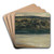 The Rhine near Stein (Rhineshore at Dusk) by Hans Sandreuter Art Drink Coaster set