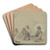 Russian family by Wilhelm Amandus Beer Art Drink Coaster set