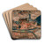 View of a small town in the mountains (Le Puy) by Tadeusz Makowski Art Drink Coaster set View of a small town in the mountains (Le Puy) by Tadeusz Makowski Art Drink Coaster set