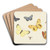 Sheet of Studies with Five Butterflies, a Wasp, and Two Flies by Pieter Withoos Art Drink Coaster set