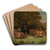 Untitled (five cows in pasture, rooftop in background) by Edward Mitchell Bannister Art Drink Coaster set