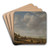 A beach scene with fishermen displaying their catch by Simon de Vlieger Art Drink Coaster set A beach scene with fishermen displaying their catch by Simon de Vlieger Art Drink Coaster set