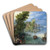 River Landscape by Jan Brueghel The Elder Art Drink Coaster set