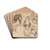 Figure Study of Women and Their Hairstyles by Benjamin Robert Haydon Drink Coasters - set of 4