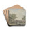 Hollndische Landschaft an einem Kanal, ber den eine Brcke fhrt by Johann Jakob Koller Drink Coasters - set of 4