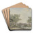 Hollndische Landschaft an einem Kanal, ber den eine Brcke fhrt by Johann Jakob Koller Art Drink Coaster set