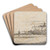 Harbour Scene with Town by Charles Golding Constable Art Drink Coaster set