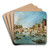 View on the Cannaregio Canal,Venice by Francesco Guardi Art Drink Coaster set