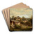 Alpine Landscape with Peasants by Josef Thoma Art Drink Coaster set