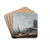 Port Scene in Calm Weather by Jean-Baptiste Pillement Drink Coasters - set of 4