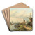 Hollndische Flusslandschaft by Jan Jacob Coenraad Spohler Art Drink Coaster set Hollndische Flusslandschaft by Jan Jacob Coenraad Spohler Art Drink Coaster set